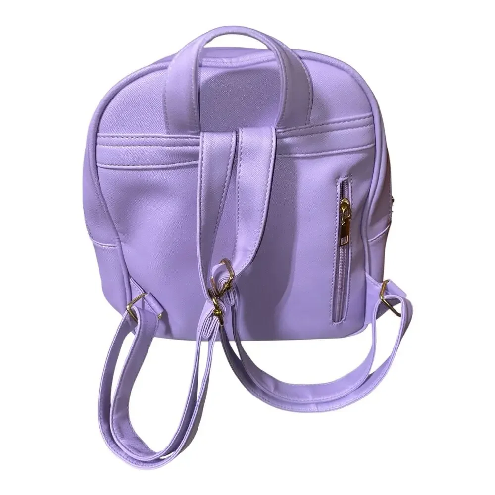 Lavender Backpack W/Decorative Bow & 4 Pockets  Size H 11